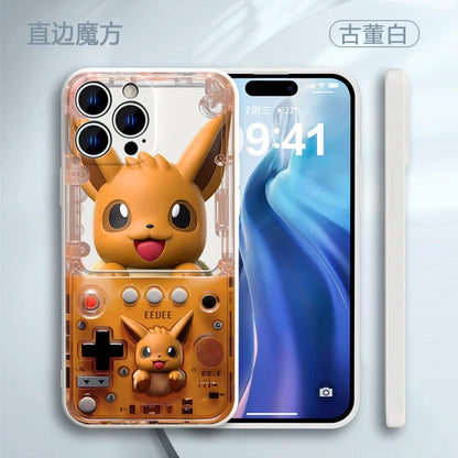 Japan Cartoon Pokemon Fun 3D Print Game Console Version Colour Silicone Case | Pikachu Bulbasaur Squirtle Charmander Psyduck Jigglypuff Eevee Gengar -  iPhone Case PLUS SE2 XS XR X 11 12 13 14 15 16 16e 17 17e Pro Promax 12mini 13mini