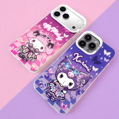 Japanese Cartoon Sanrio Butterfly Lolita Laser Case | Kuromi My Melody Cinnamoroll Hangyodon 4 Styles - Phone Case Samsung Galaxy S26 S25 S24 S23 S22 S21 FE Ultra Edge