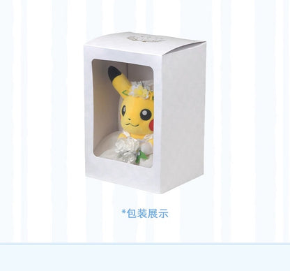 Japan Cartoon Pokemon Center Garden Wedding Version | Male Pikachu & Female Pikachu - Mascot Plush Doll Kawaii Decoration Wedding Gift