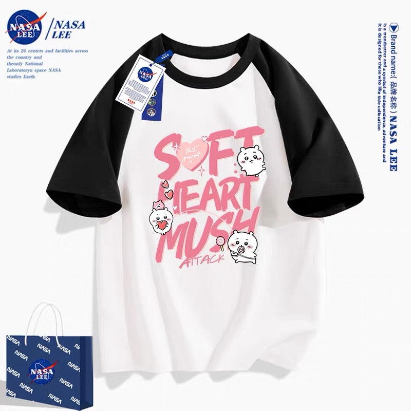 Japanese Cartoon ChiiKawa Casual Style T-Shirt Series | Chiikawa Soft Heart Mush Attack - Kawaii Fashion Items