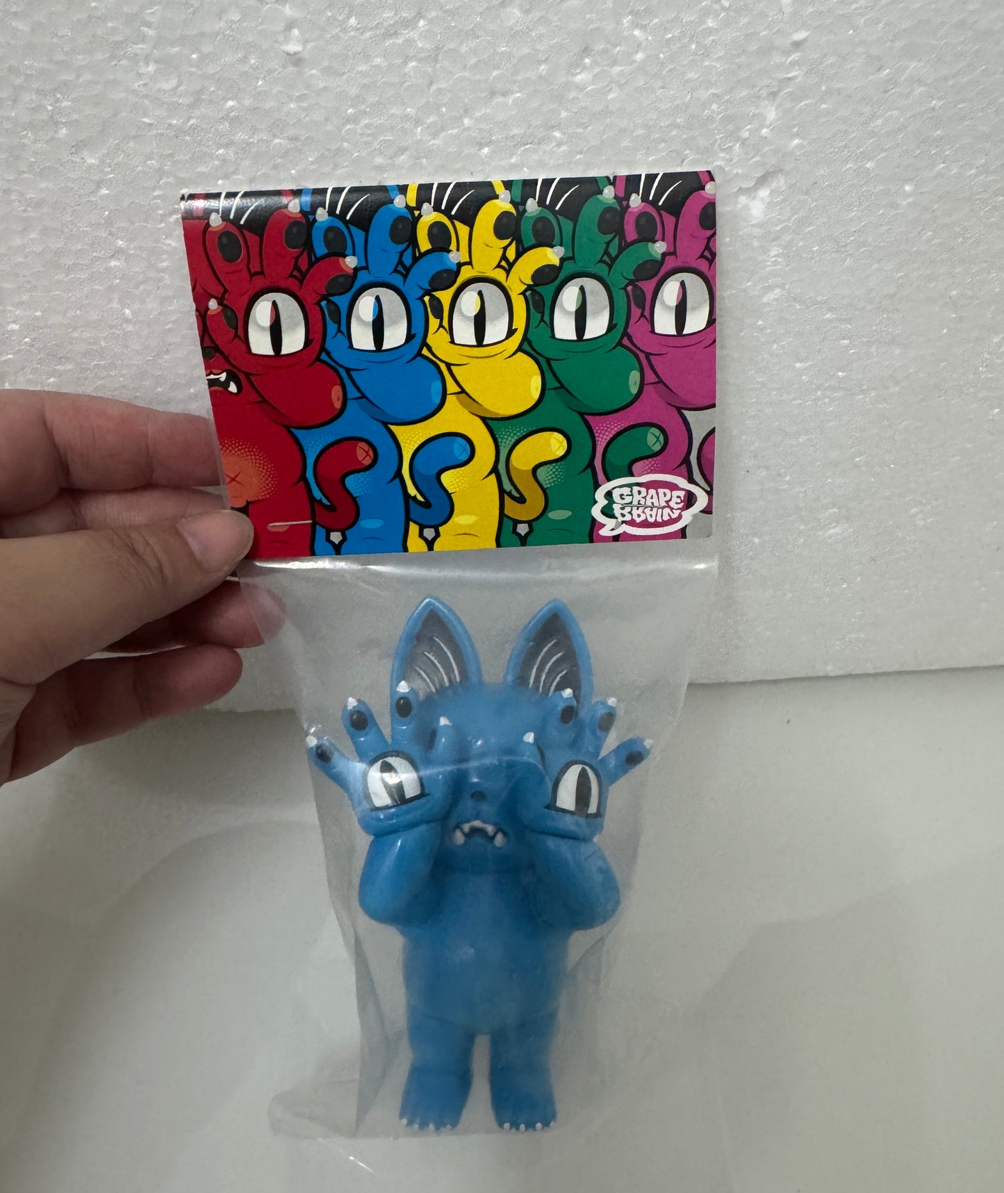 Japan Artist GRAPE BRAIN | Hell's Cat Blue Version - Sofubi Figure Soft Vinyl Rare