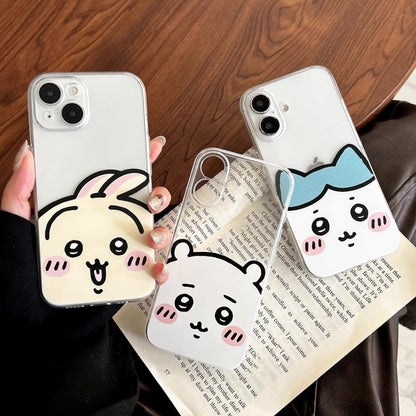 Japanese Cartoon Chiikawa | ChiiKawa Hachiware Usagi Happy Soft Clear Case - iPhone Case 11 12 13 14 15 16 17 ProMax Pro Plus