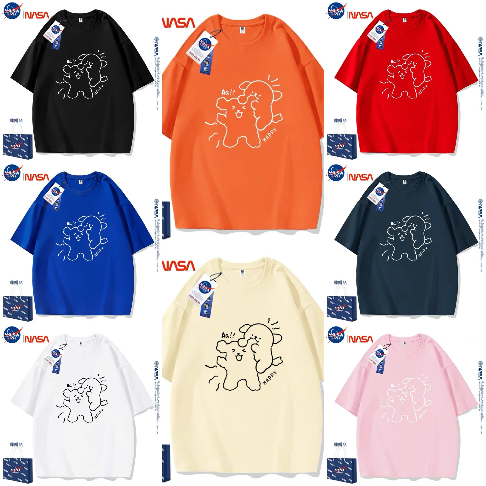 Cute Cartoon Doggie Maltese Puppy Style T-Shirt Series | Sweet Couple Part1 - Kawaii Fashion Items for Child & Adult Matching outfits for Parents and Children