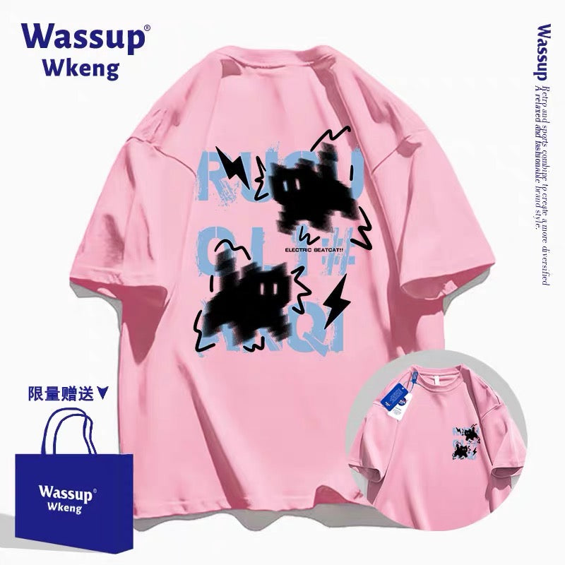 Cute Cartoon Cute Kitten Style T-Shirt Series | Socking Black Cat Front & Back - Kawaii Fashion Items for Child & Adult