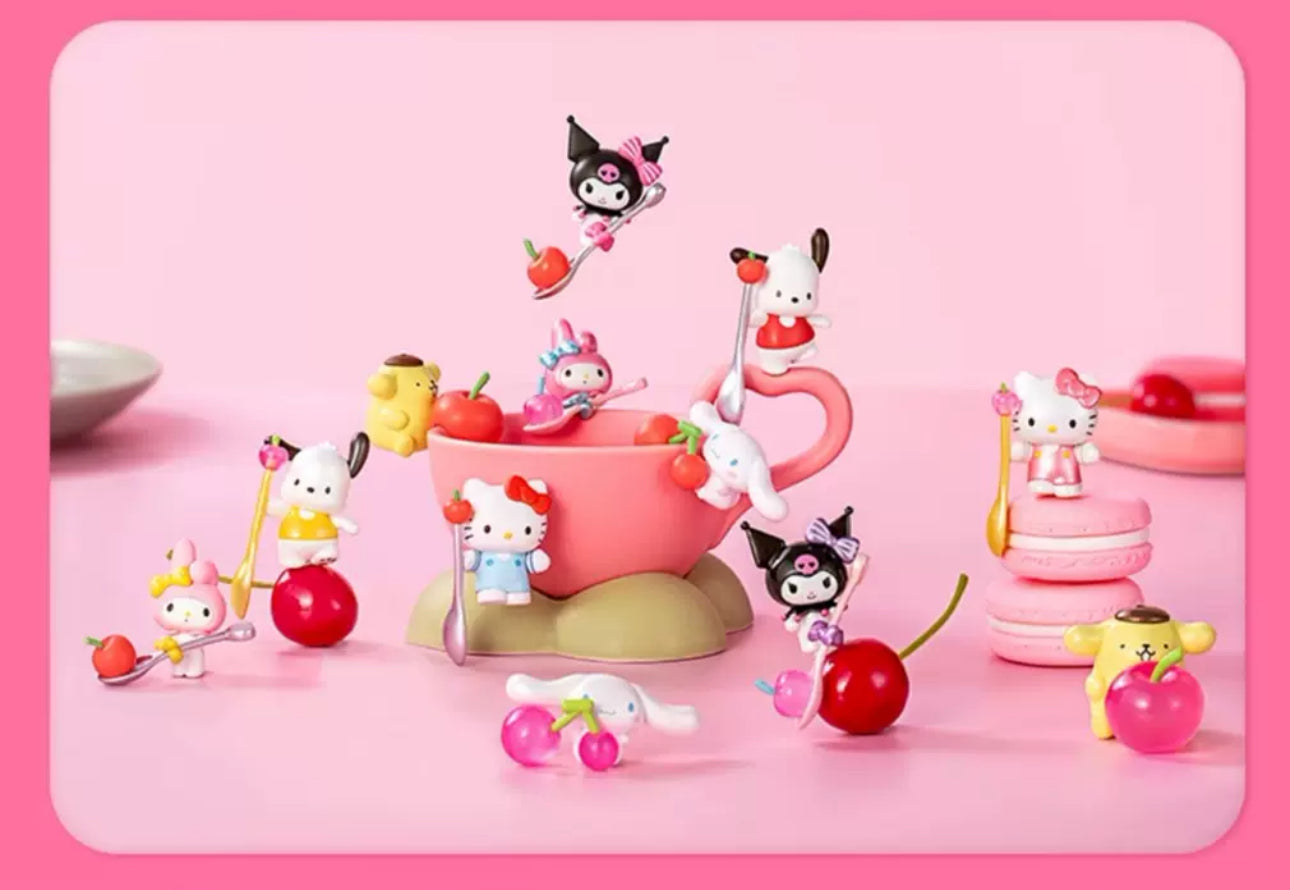 Sanrio Characters Sweet Cherry on Cup Beans Mini Series | Hello Kitty My Melody Kuromi Cinnamoroll Pompompurin Pochacco - Kawaii Collectable Toys Toy Collection