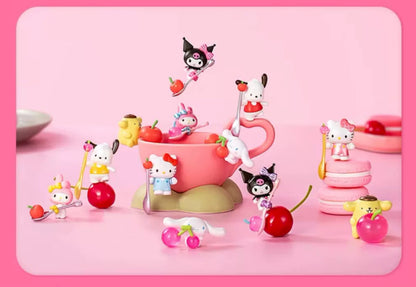 Sanrio Characters Sweet Cherry on Cup Beans Mini Series | Hello Kitty My Melody Kuromi Cinnamoroll Pompompurin Pochacco - Kawaii Collectable Toys Toy Collection