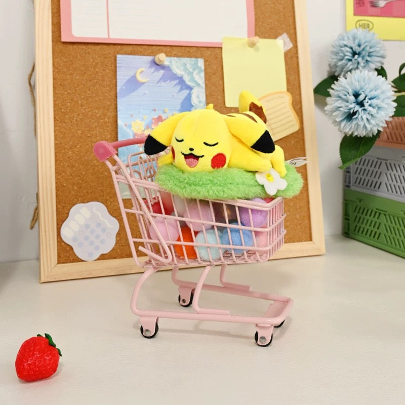 Japan Cartoon Pokemon with Laying & Sleeping on Grass Keychain Part 1 | Pikachu - Mascot Plush Doll  Kawaii Decoration KawaiiGiftLand
