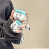 日本の漫画ポチャッコ アイスクリーム ミントホワイト キーホルダー付き - AirPods AirPodsPro AirPods3 AirPods4 ケース