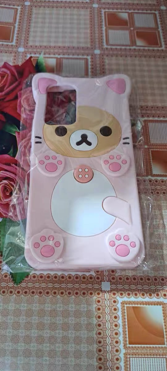 Japanese Cartoon Rilakkuma Silicone Case | Pink Neko Cat - Phone Case KawaiiGiftLand Japanese Cartoon Rilakkuma Silicone Case | Pink Neko Cat - Phone Case KawaiiGiftLand