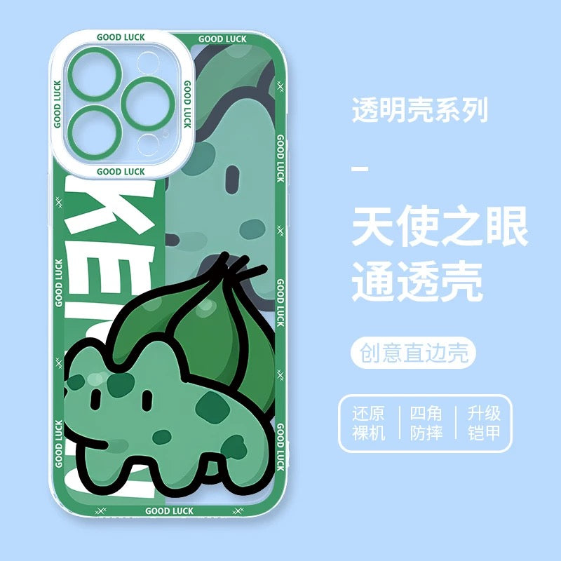 Japan Cartoon Pokemon Fatty Cute Drawing | Pikachu Gengar Squirtle Psyduck Bulbasaur Charmander Eevee Gible - iPhone Case PLUS SE2 XS XR X 11 12 13 14 15 16 16e 17 17e Pro Promax 12mini 13mini
