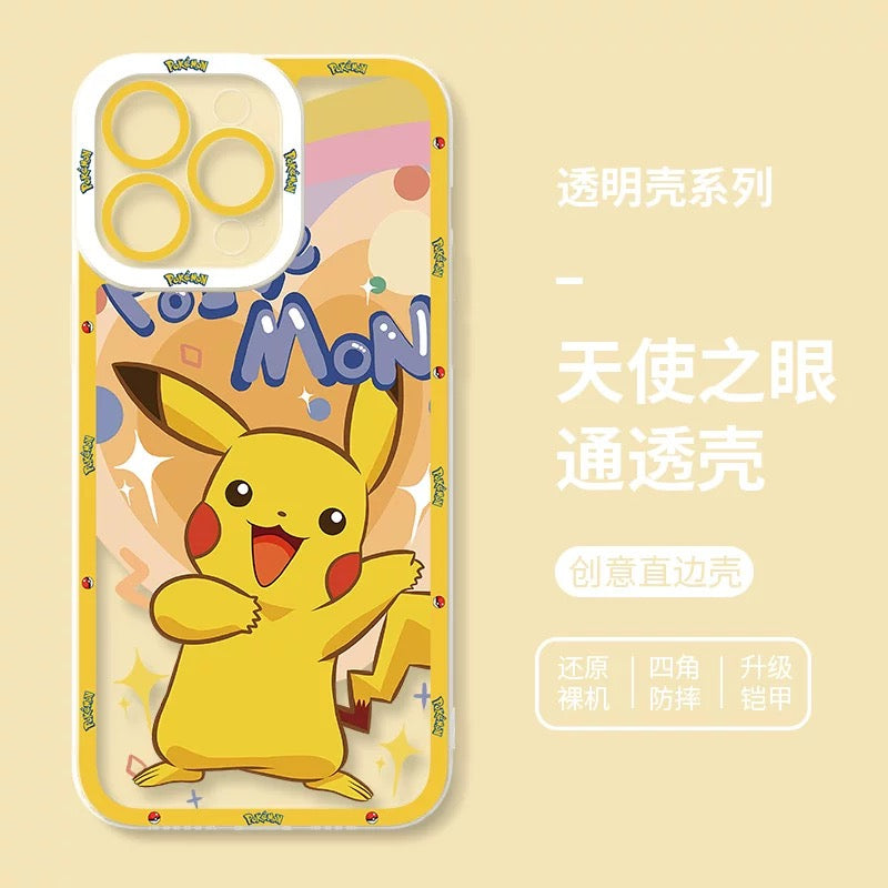 Japan Cartoon Pokemon Happy Party Verison | Pikachu - iPhone Case 6 7 8 PLUS SE2 XS XR X 11 12 13 14 15 16 16e Pro Promax 12mini 13mini