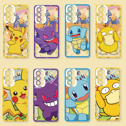 Japan Cartoon Pokemon Happy Party Verison | Pikachu Gengar Squirtle Psyduck - Phone Case Samsung Galaxy S26 S25 S24 S23 S22 S21 FE Ultra Edge