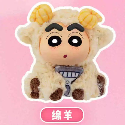 Japanese Cartoon Crayon Shin-chan Cosplay Sitting Series 1 Keychain | Sheep ChocoBi Kappa Rabbit Shiro Monkey Action Kamen - Figure Collectable Toys Mystery Blind Box - KawaiiGiftLand