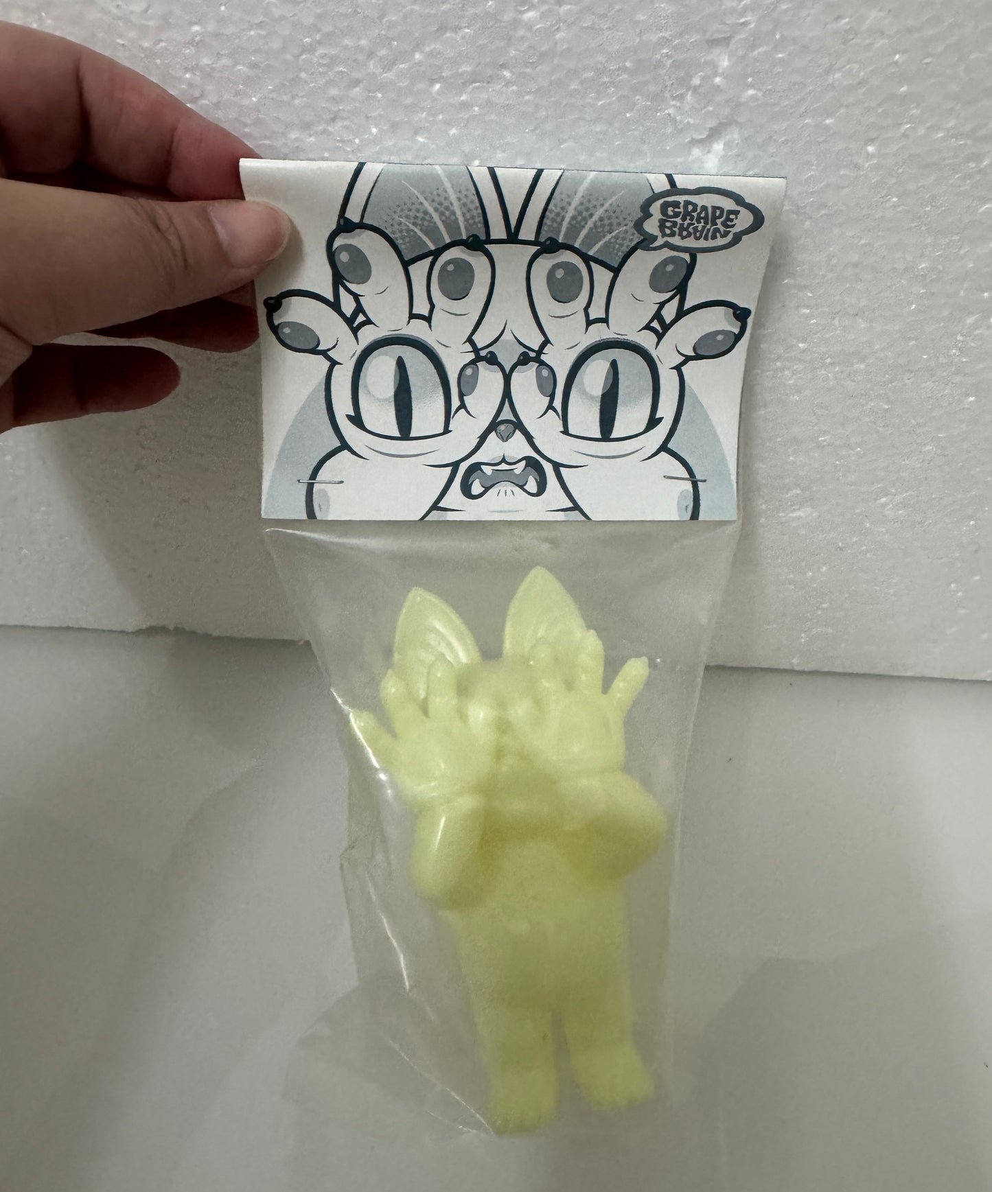 Japan Artist GRAPE BRAIN | Hell's Cat GID Version - Sofubi Figure Soft Vinyl Rare