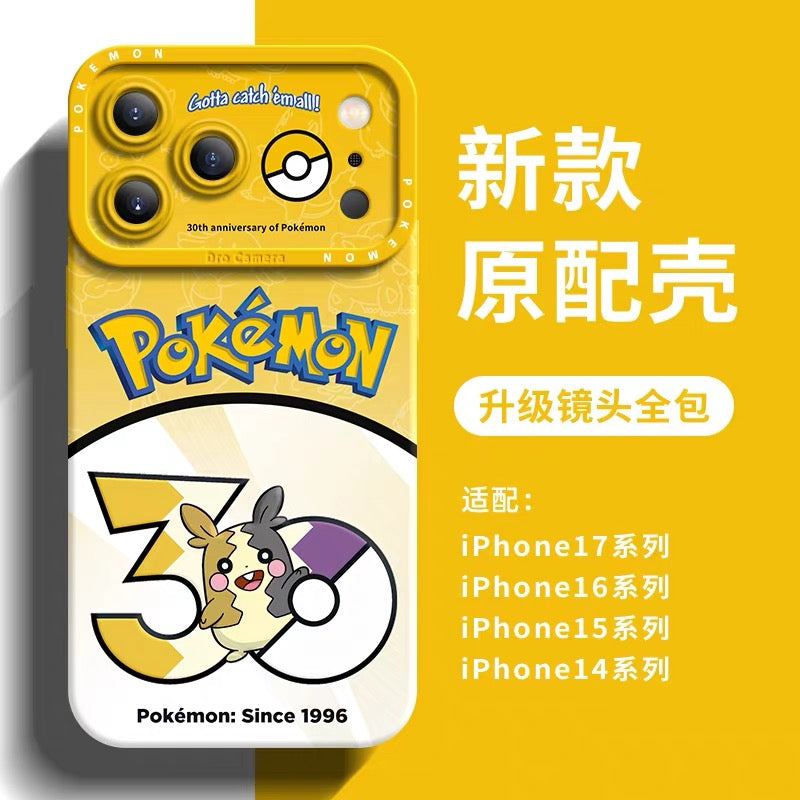 Japanese Cartoon Pokemon Silicone Case Pokemon 30 Anniversary Version Part30 | Morpeko Falinks Walking Wake Dracovish Slither Wing Gouging Fire Raging Bolt Iron Treads Iron Moth 9 Styles - iPhone Case 11 12 13 14 15 16 16e 17 17e Pro Promax 12mini 13mini
