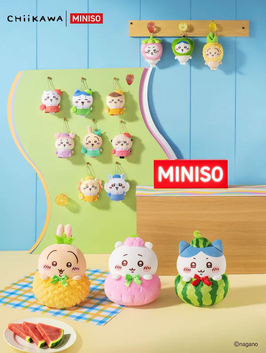 ChiiKawa X Miniso Fruit Market Series Wearing Fruit Hats Plush Doll Keychain | ChiiKawa Hachiware Usagi - Kawaii Items Room Decoration doll