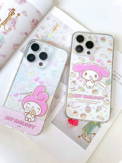 Japanese Cartoon My Melody | Happy with Foods - iPhone Case 12 13 14 15 Pro Promax