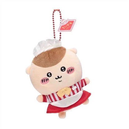 Japan ChiiKawa Restaurant Serise | ChiiKawa Hachiware Usagi Momonga Kurimanju Rakko Shisa Crab - Mini Plush Doll 10cm Keychain