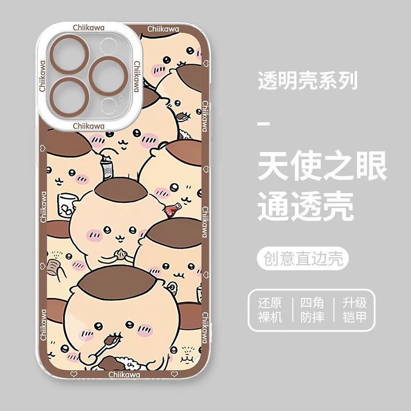 Japanese Cartoon Chiikawa Full Sceen | Chiikawa Hachiware Usagi Momonga Kurimanju - iPhone Case PLUS SE2 XS XR X 11 12 13 14 15 16 16e 17 17e Pro Promax 12mini 13mini
