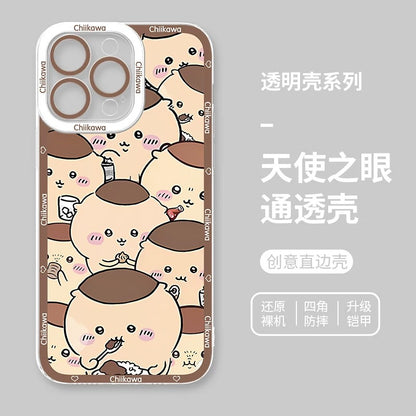 Japanese Cartoon Chiikawa Full Sceen | Chiikawa Hachiware Usagi Momonga Kurimanju - iPhone Case PLUS SE2 XS XR X 11 12 13 14 15 16 16e 17 17e Pro Promax 12mini 13mini