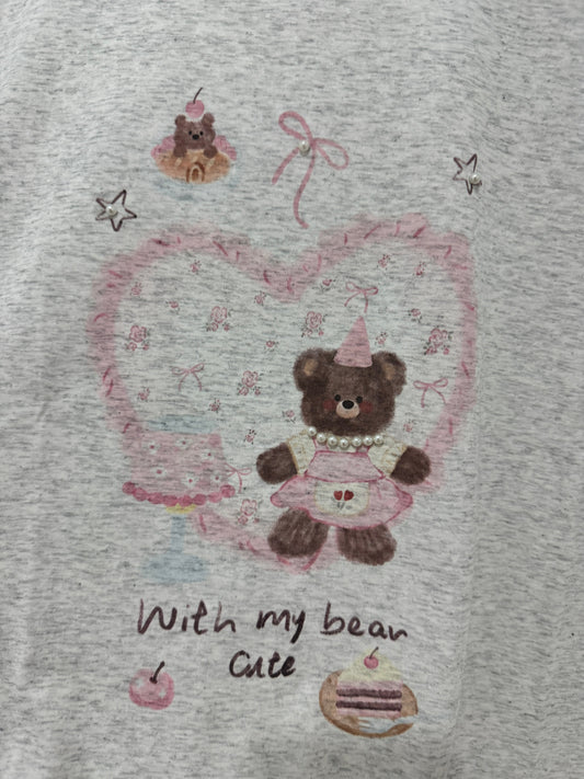 Korean Fashion Cute Animals Style T-Shirt Series | Party Teddy Bear - Kawaii Fashion Items 