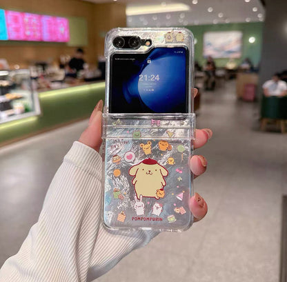 Cute Cartoon Case with Phone Strap | Pompompurin Hangdoyon - Phone Case Samsung Galaxy Z Flip 3 4 5 6 7