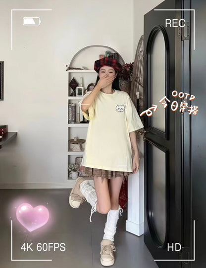 Japanese Cartoon ChiiKawa Casual Style T-Shirt Series | Chiikawa Attack Front & Back - Kawaii Fashion Items