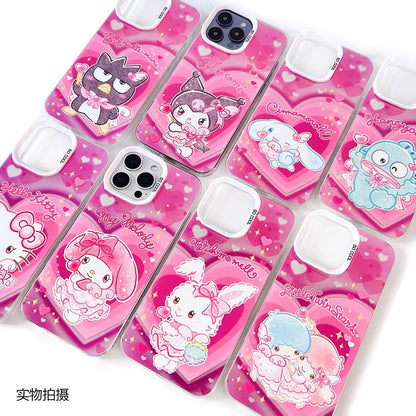 Japanese Cartoon Sanrio Romantic Valentine Angel Laser Case | Hello Kitty Little Twin Stars My Melody Kuromi Cinnamoroll Hangyodon Bad Badtz Maru Wish Me Mell 8 Styles - Phone Case Samsung Galaxy S26 S25 S24 S23 S22 S21 FE Ultra Edge