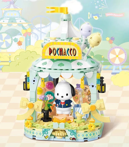 Top Toy x Sanrio Colorful Amusement Park Fair Rides | Pochacco Happy Game Center - Building Blocks Toy Collections