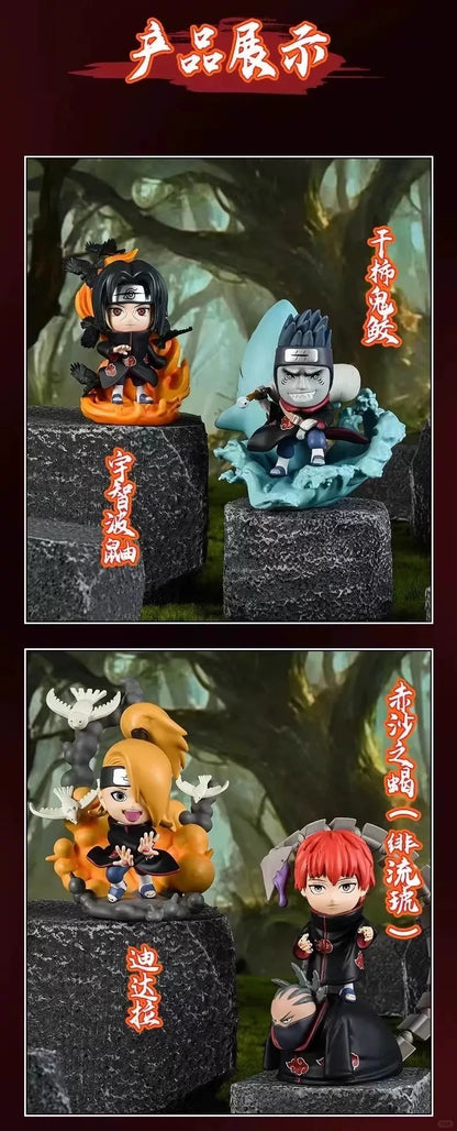 Naruto Ninja The Akatsuki Group Q Version Series Part 1 | Naruto Shippuuden Uchiha Itachi Sasori Deidara Tobi Hoshigaki Kisame Zetsu - Figure Collectable Toys Mystery Blind Box