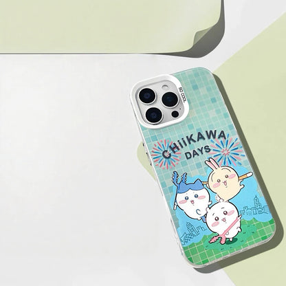 Japanese Cartoon ChiiKawa Chiikawa Day Laser Case | ChiiKawa Hachiware Usagi - iPhone Case 11 12 13 14 15 16 16e 17 17e Pro Promax