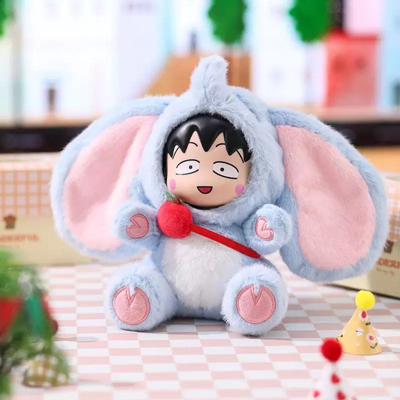 Chibi Maruko Chan Fluffy Animal Part 2 Series Vinyl Plush Doll | Bear Pig Lion Sheep Fox Elephant Dinosaur Lion Dance - Vinyl Face Plush Doll Figure Keychain Collectable Toys Mystery Blind Box KawaiiGiftLand