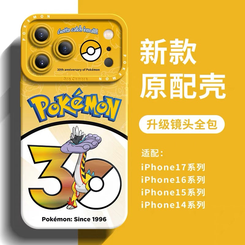 Japanese Cartoon Pokemon Silicone Case Pokemon 30 Anniversary Version Part30 | Morpeko Falinks Walking Wake Dracovish Slither Wing Gouging Fire Raging Bolt Iron Treads Iron Moth 9 Styles - iPhone Case 11 12 13 14 15 16 16e 17 17e Pro Promax 12mini 13mini