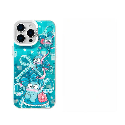 Japanese Cartoon Sanrio Colourful Ribbon Laser Case | Hello Kitty My Melody Kuromi Cinnamoroll Pompompurin Hangyodon 6 Styles - iPhone Case 11 12 13 14 15 16 16e 17 17e 18 Pro Promax