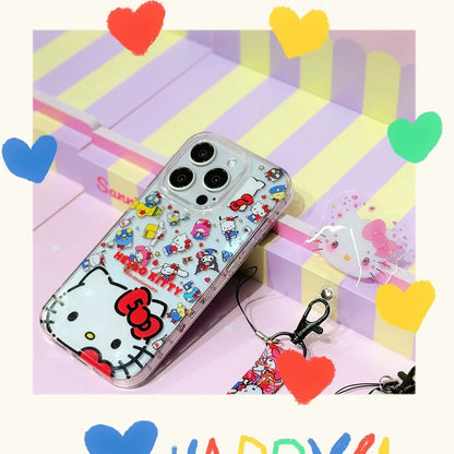 Japanese Cartoon Sanrio with friends Hello Kitty 50th Anniversary - iPhone Case 13 14 15 Pro Promax