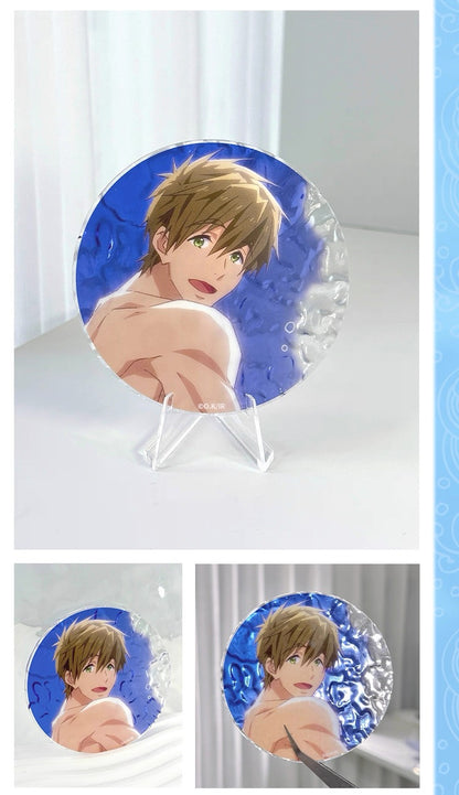 Japanese Anime Free! Iwatobi Swim Club Wave Acrylic Coaster | Haruka Makoto Rin Kirishima Sosuke - Cute Kawaii Item