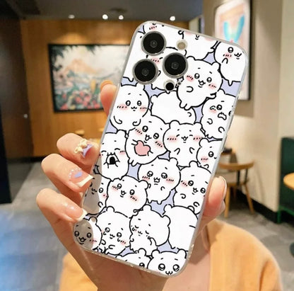 Japanese Cartoon Fun Full Screen ChiiKawa Hachiware Usagi Momonga Rakko - iPhone Case 11 12 13 14 15 Pro Promax