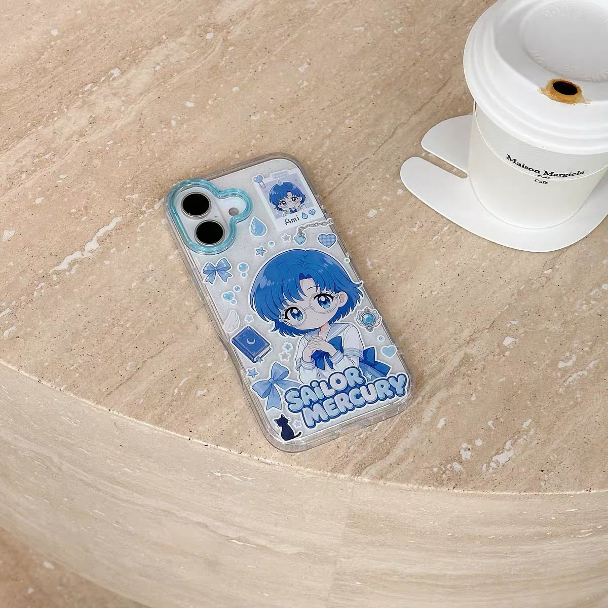 Japanese Cartoon Sailor Moon Gittler Colour Clear Case Version | Sailor Moon Mercury Mars Jupiter Venus - iPhone Case PLUS SE2 XS XR X 11 12 13 14 15 16 16e 17 17e Pro Promax 12mini 13mini