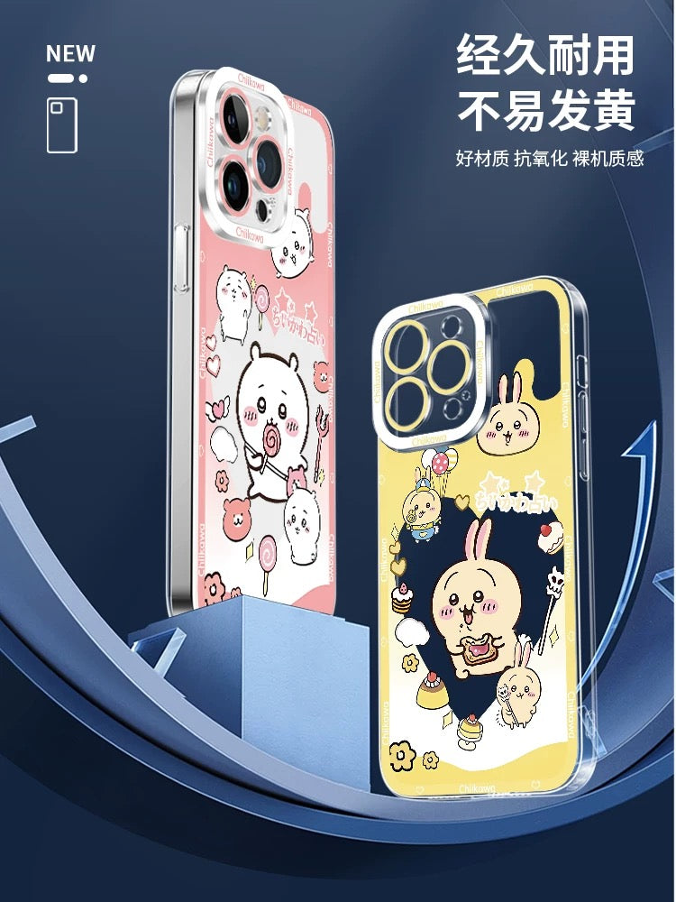Japanese Cartoon Chiikawa with Stars Outing Version | Chiikawa Hachiware Usagi Momonga - iPhone Case PLUS SE2 XS XR X 11 12 13 14 15 16 16e 17 17e Pro Promax 12mini 13mini