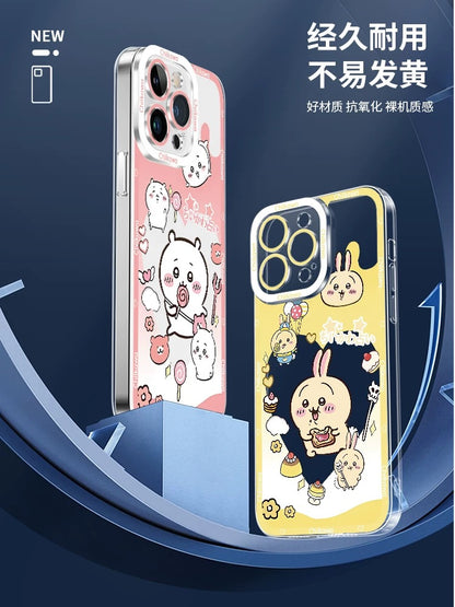 Japanese Cartoon Chiikawa with Stars Outing Version | Chiikawa Hachiware Usagi Momonga - iPhone Case PLUS SE2 XS XR X 11 12 13 14 15 16 16e 17 17e Pro Promax 12mini 13mini