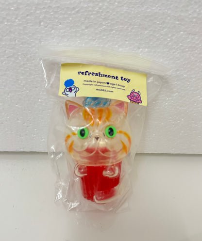 Japan Refreshment Toy | Cat Cupcake Tiger Ginger Cat Ver.  - Sofubi Figure Soft Vinyl Rare