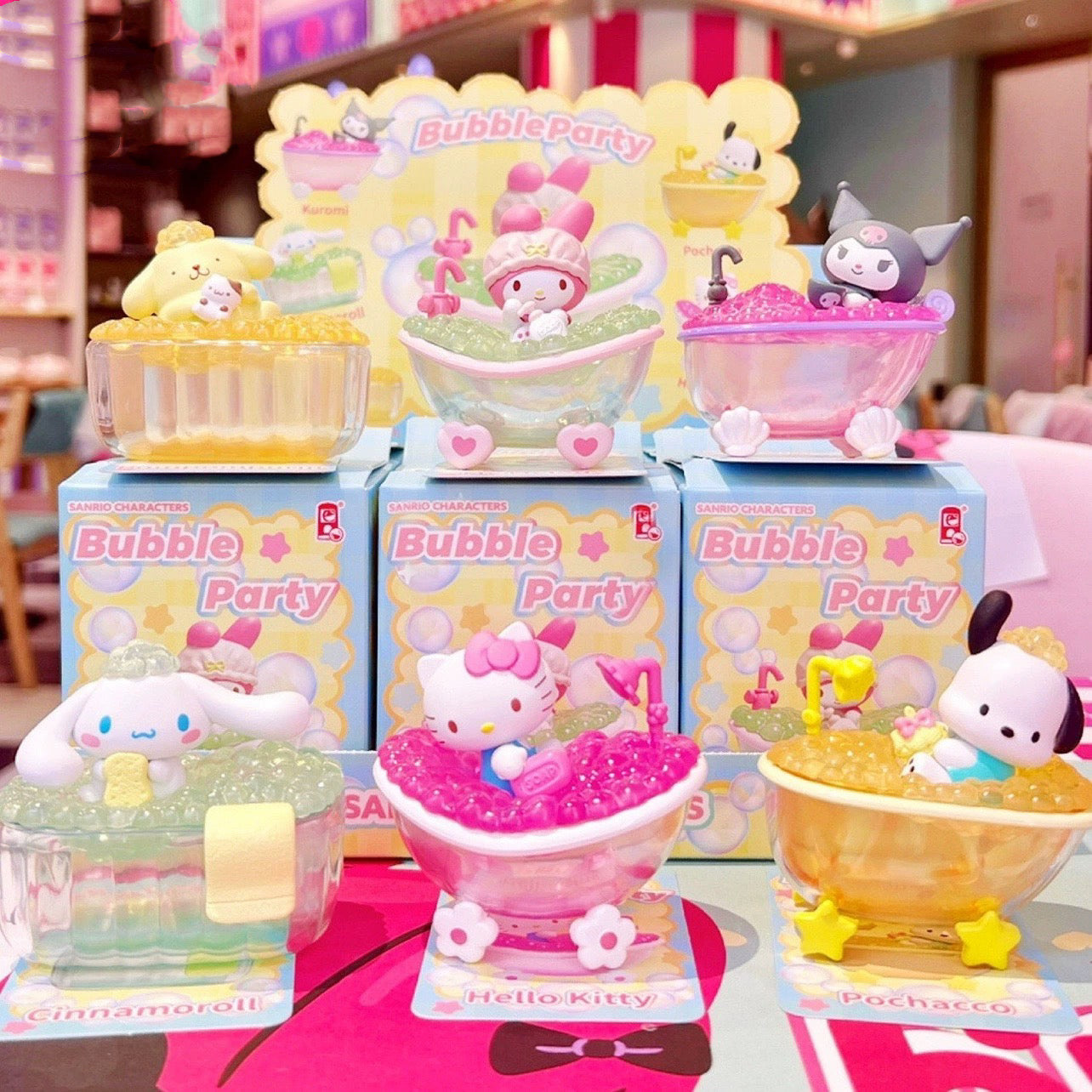 Sanrio Bubble Party Figure | Hello Kitty My Melody Kuromi Cinnamoroll Pompompurin Pochacco - Collectable Toys Mystery Blind Box