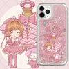 Japanese Anime CardCaptorSakura | Sakura My Melody Silver Pink Heart Glitter QuickSand - iPhone Case PLUS SE2 XS XR X 11 12 13 14 15 16 17 17e Pro Promax 12mini 13mini