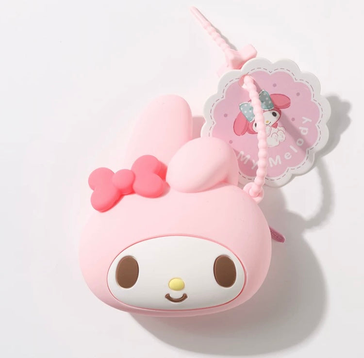 Japan Sanrio Silicone Mini Purse Bag | Hello Kitty My Melody Kuromi Cinnamoroll Pompompurin Pochacco Hangyodon - Coin Bag Can put in Airpods EarPhone