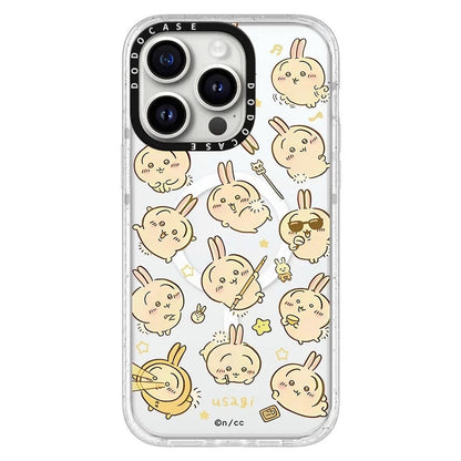 Japanese Cartoon ChiiKawa Clear with Transparent Frame Phone Case |  Pajamas Song & Full Screen Fun Emo ChiiKawa Hachiware Usagi - iPhone Case 12 13 14 15 16 17 Pro Promax