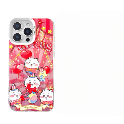 Japanese Cartoon ChiiKawa Circus Laser Case | ChiiKawa Hachiware Usagi Momonga - iPhone Case 11 12 13 14 15 16 16e 17 17e Pro Promax