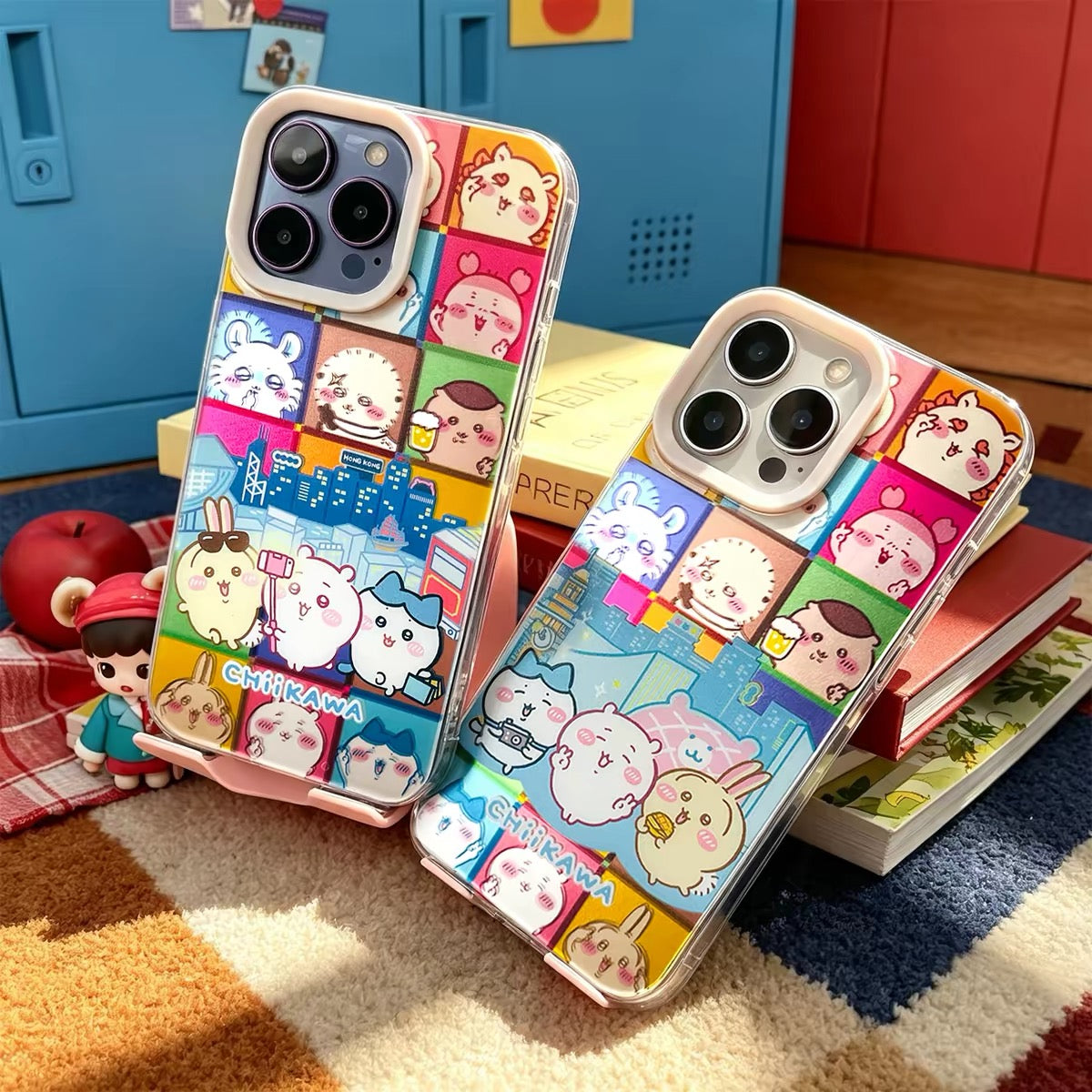 Japanese Cartoon ChiiKawa Laser Case | Sightseeing in City Day and Light - iPhone Case 11 12 13 14 15 16 16e 17 17e Pro Promax
