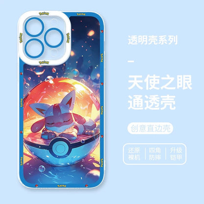 Japan Cartoon Pokemon Sweet Dream in Pokeball | Pikachu Gengar Greninja Squirtle Lucario Bulbasaur  - iPhone Case PLUS SE2 XS XR X 11 12 13 14 15 16 16e 17 17e Pro Promax 12mini 13mini