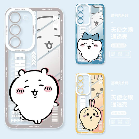 Japanese Cartoon Chiikawa Big Happy Version | Chiikawa Hachiware Usagi - Phone Case Samsung Galaxy S26 S25 S24 S23 S22 S21 FE Ultra Edge
