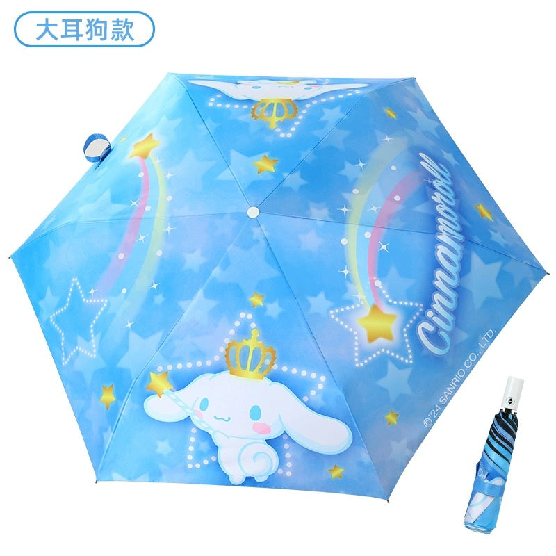 Japanese Cartoon Sanrio with Friends UV Foldable Umbrella  | Hello Kitty Kuromi Cinnamoroll Pompompurin Hangyodon -  UPF50+ Kawaii Daily